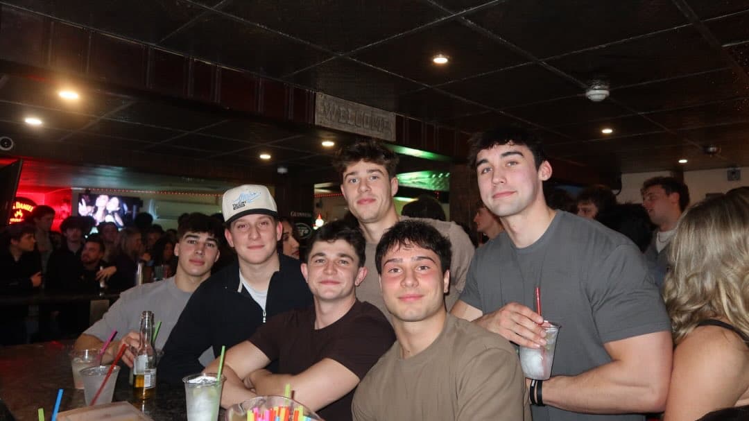 Friends hanging out inside OQT